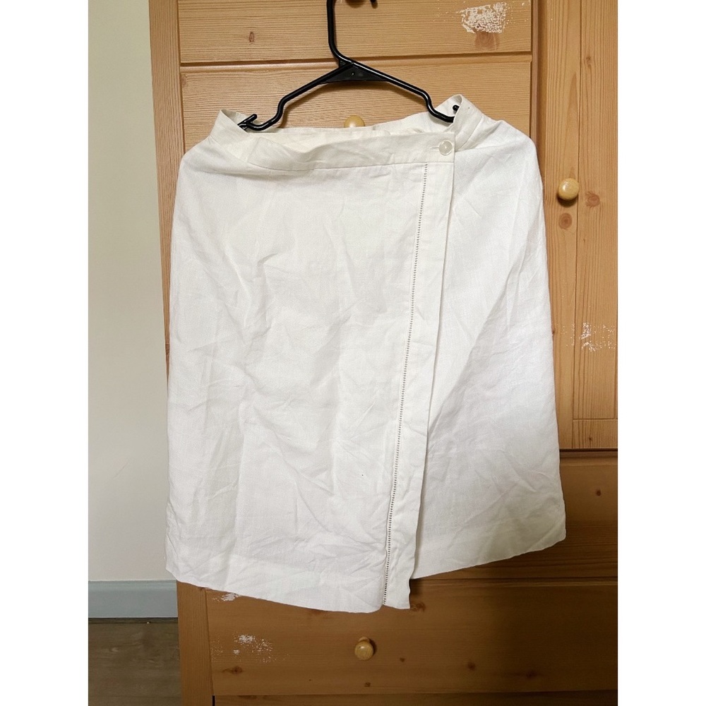 Talbots 100% Pure Irish Linen Midi Wrap Skirt